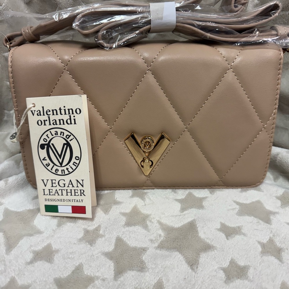 Valentino Orlandi Tan Quilted Vegan Leather Bag yes it is real